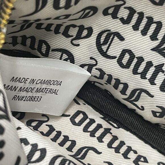 Juicy Couture Mini Crossbody Bag Top Zip Logo Monogram Half Chain Black‎ - Picture 7 of 13